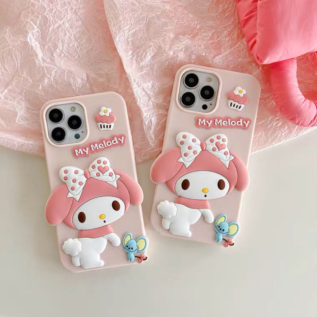 Big MM My Melody Light Pink Soft iPhone Case 11 12 13 14 15 Pro