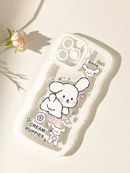 Cream Puppies Cute Korea Style iPhone case Kawaii Lovely Cute Lolita iPhone 6 7 8 PLUS SE2 XS XR X 11 12 13 14 15 Pro Promax 13mini KawaiiGiftLand