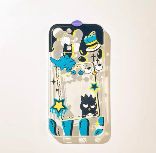 Japanese Cartoon Bad Badtz Maru XO with Dessert Photo Frame iPhone Case 6 7 8 PLUS SE2 XS XR X 11 12 13 14 15 16 Pro Promax 12mini 13mini KawaiiGiftLand