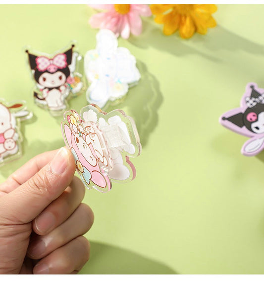 Sanrio Romantic Flower Big Acrylic Clip | My Melody Kuromi Cinnamoroll Pochacco KawaiiGiftLand
