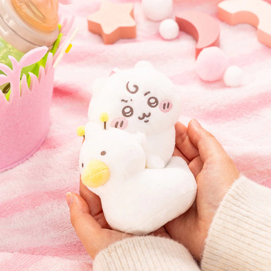 Japan ChiiKawa Baby Series | ChiiKawa Hachiware Usagi Cute Baby Sitting on Duck Toilet Plush Doll - Kawaii items Room Decoration Doll