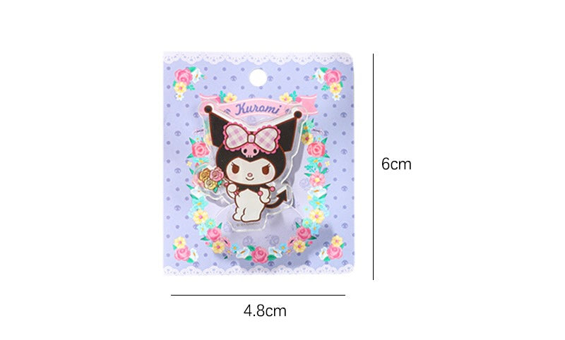 Sanrio Romantic Flower Big Acrylic Clip | My Melody Kuromi Cinnamoroll Pochacco KawaiiGiftLand
