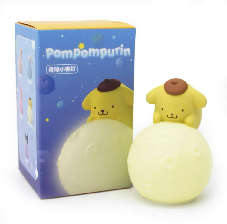 Sanrio Small Moon Night Light | Hello Kitty My Melody Kuromi Cinnamoroll Pompompurin - Rainbow Light Colour KawaiiGiftLand