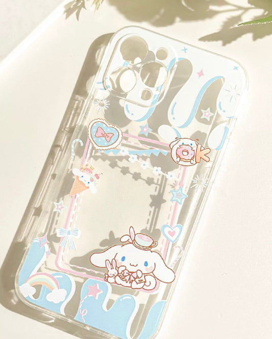 Japanese Cartoon Cinnamoroll CN with Dessert Photo Frame iPhone Case 6 7 8 PLUS SE2 XS XR X 11 12 13 14 15 16 Pro Promax 12mini 13mini KawaiiGiftLand
