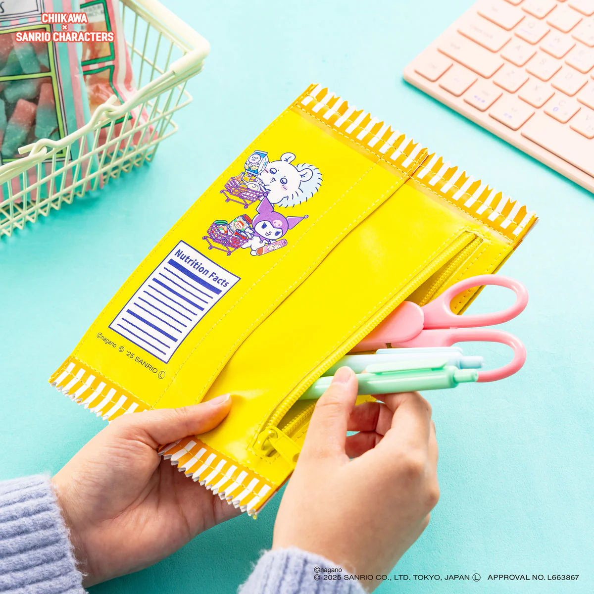 Japan ChiiKawa Kiramekko X Sanrio Series | Hachiware Usagi Cute Supermarket Snack Pouch - Kawaii items Room Decoration