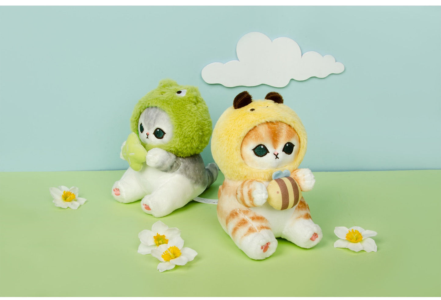 Japan Artist Mofusand Cat Neko | Honey Bee Lucky Frog Strawberry - 17cm Mascot Plush Doll KawaiiGiftLand