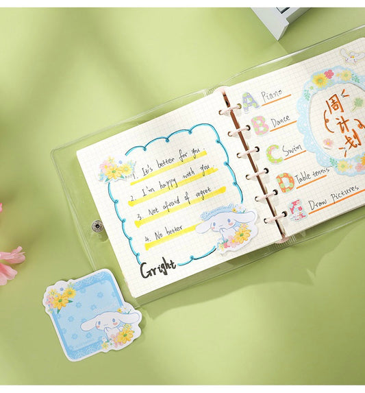 Sanrio Romantic Flower Shape Cute Memo Paper | My Melody Kuromi Cinnamoroll Pochacco - 5 Style 30 Sheets KawaiiGiftLand