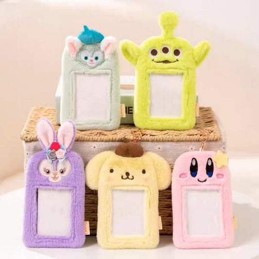 Kawaii Cartoon My Melody Piano Kuromi Cinnamoroll Pompompurin Starkabi Alien StellaLou Gelatoni Fluffy Card Badge Holder Card Bag with Keychain Child Gift KawaiiGiftLand