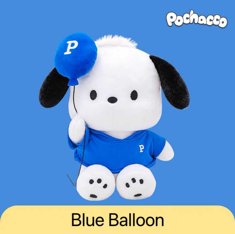 Sanrio Pochacco Blue & Red Balloon Plush Doll | 40cm 30cm 20cm - Girlfriend Children Gift KawaiiGiftLand
