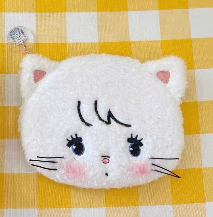 Mikko Illustration Plush Pouch Bear Latte Dog Souffie Kitten Mousse Rabbit Cammy KawaiiGiftLand