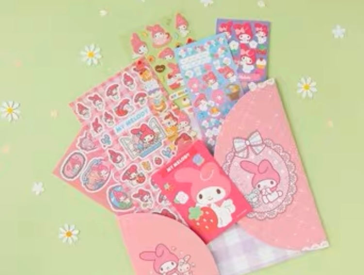 Sanrio Sticket Set | Hello Kitty My Melody Kuromi Cinnamoroll Pompompurin Pochacco - Set of 6pcs Stickers Children Gift KawaiiGiftLand