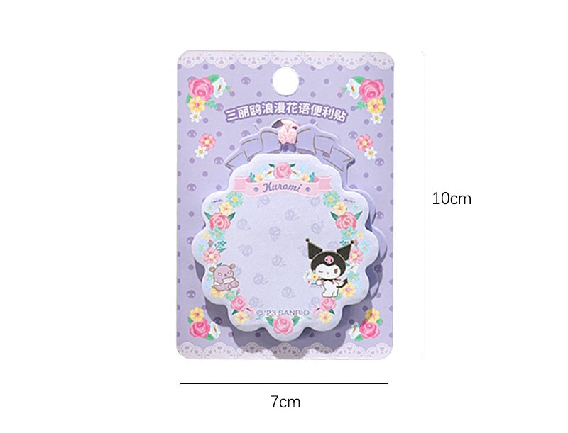 Sanrio Romantic Flower Memo Pad | My Melody Kuromi Cinnamoroll Pochacco - 30 Sheets KawaiiGiftLand