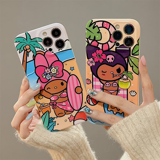 Japanese Cartoon MM KU Summer Sunshine Holiday iPhone Case 15 16 14 13 12 11 Pro Max Plus KawaiiGiftLand