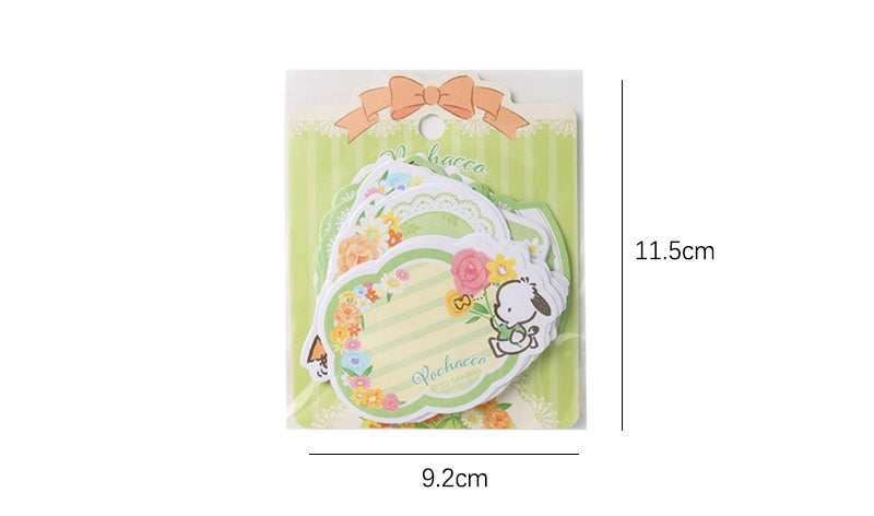 Sanrio Romantic Flower Shape Cute Memo Paper | My Melody Kuromi Cinnamoroll Pochacco - 5 Style 30 Sheets KawaiiGiftLand
