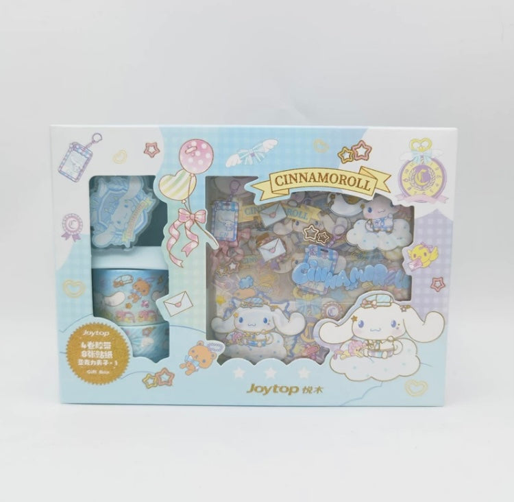 Sanrio Hello Kitty My Melody Kuromi Cinnamoroll - JK School Uniform Stickers, Tapes and Clip Gift Set for Diary NoteBook KawaiiGiftLand