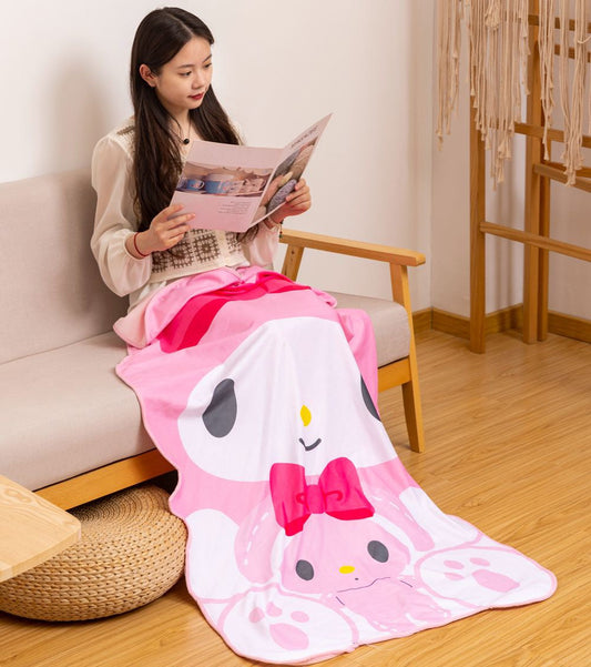 Sanrio Summer Cool Feeling & Felt Blanket | My Melody Kuromi Cinnamoroll Pompompurin - 145x90cm KawaiiGiftLand