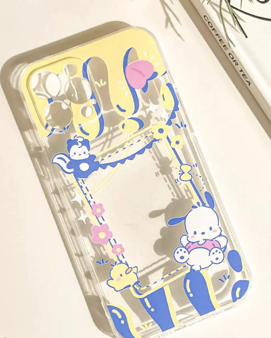 Pochacco with Dessert Idol Photo Frame iPhone Case 6 7 8 PLUS SE2 XS XR X 11 12 13 14 Pro Promax 12mini 13mini