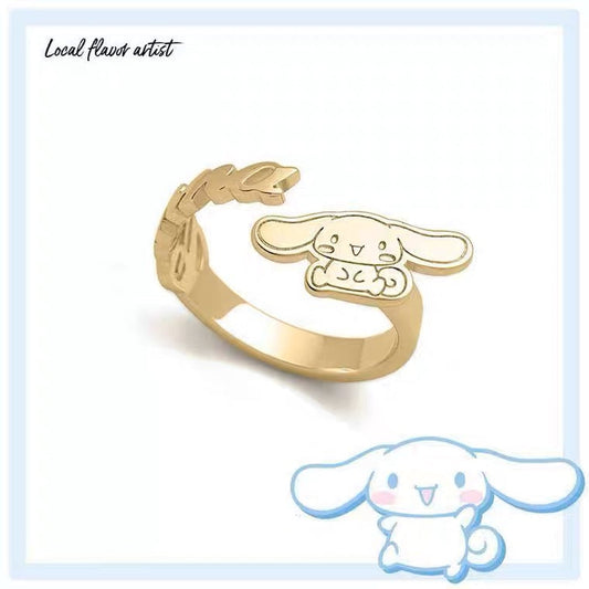 Sanrio Cinnamoroll 925 Sterling Silver & Gold Ring with Ring Box KawaiiGiftLand