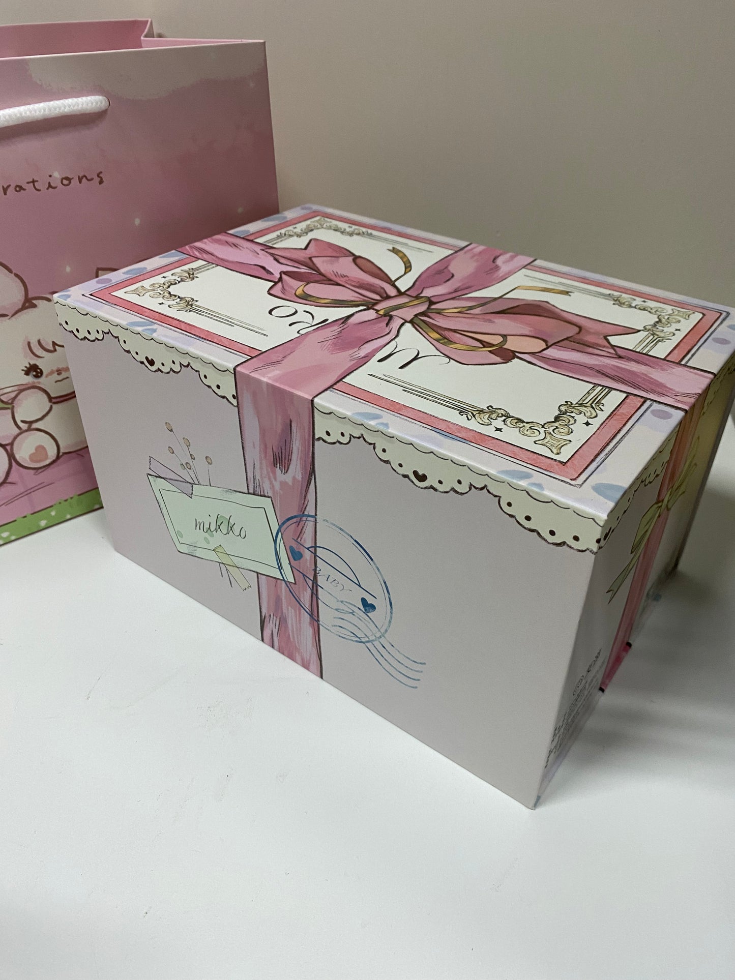 Mikko illustration Gift Box with Gift Bag Bear Latte Dog Souffie Kitten Mousse Rabbit Cammy KawaiiGiftLand