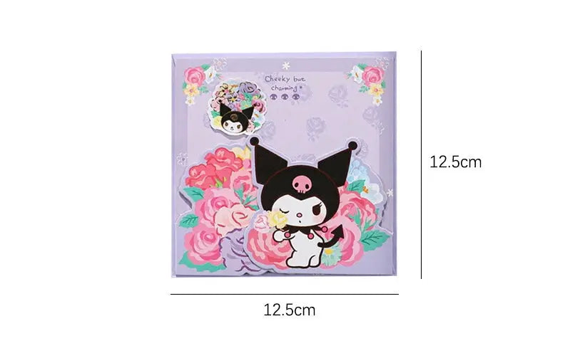 Sanrio Romantic Flower Greetings Card | My Melody Kuromi Cinnamoroll Pochacco - KawaiiGiftLand