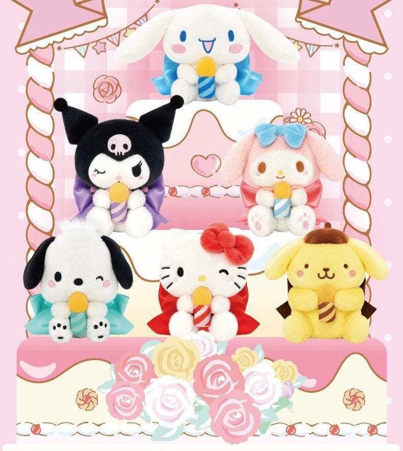 Sanrio Happy Birthday Light up Plush I Hello Kitty My Melody Kuromi Cinnamoroll Pompompurin Pocahcoo - Happy Birthday Gift Mystery Blind Box KawaiiGiftLand