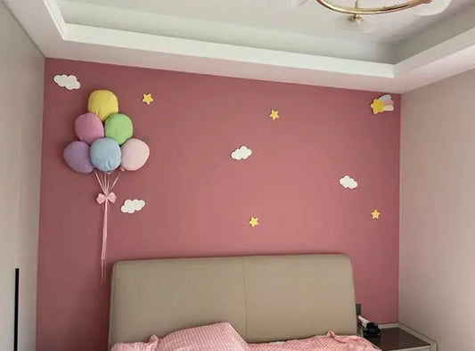 Handmade Set of 6 Pastel Balloons with Ribbon Kawaii Lovely Cute Style - for Children Girlish Lolita Room Decoration