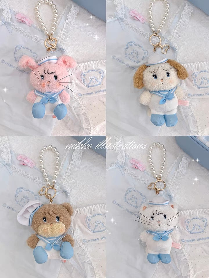 Mikko illustration Sailor Limited Edition Plush Doll Keychain Bear Latte Dog Souffie Kitten Mousse Rabbit Cammy KawaiiGiftLand