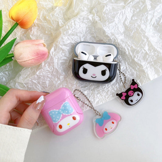 Japanese Cartoon My Melody Kuromi Simple Big Head AirPods AirPodsPro AirPods3 Case KawaiiGiftLand