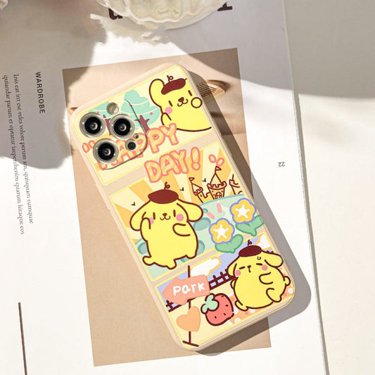 Japanese Cartoon Fatty Comics PN Pompompurin iPhone Case 6 7 8 PLUS SE2 XS XR X 11 12 13 14 15 16 Pro Promax 12mini 13mini KawaiiGiftLand