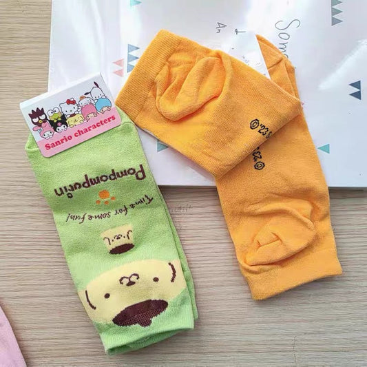 Sanrio Korea Socks | Hello Kitty My Melody Kuromi Cinnamoroll Pompompurin Pochacco KeroKeroKeroppi Gudetama - Female Socks KawaiiGiftLand