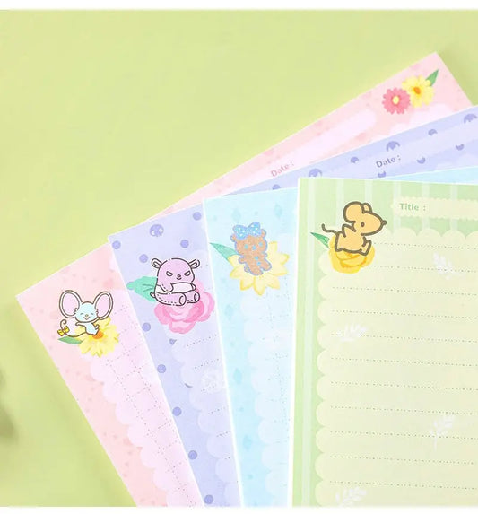 Sanrio Romantic Flower B5 Letter Memo Paper | My Melody Kuromi Cinnamoroll Pochacco - 60 Sheets