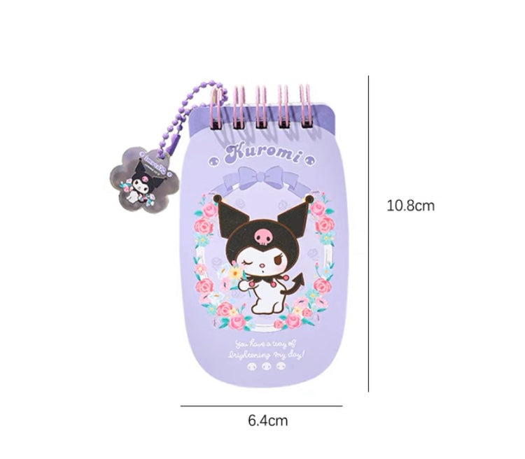 Sanrio Romantic Flower Mobile Mini Notebook | My Melody Kuromi Cinnamoroll Pochacco - 60 Sheets KawaiiGiftLand