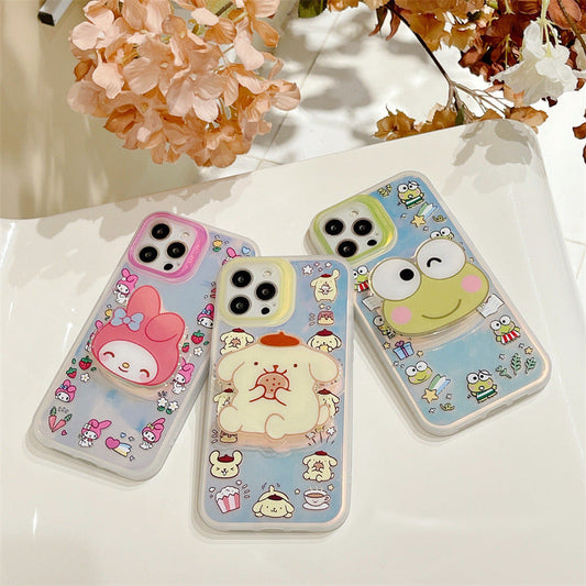 Japanese Cartoon MM PN KP Blu Ray with Big Stand iPhone Case 13 12 11 XS XR Pro Max Plus KawaiiGiftLand