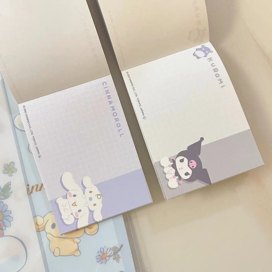Japan Sanrio On Glass Memo Pad | Kuromi Cinnamoroll Pochacco Hangyodon - 2 Style 60 Sheets