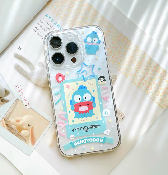 Japanese Cartoon Happy Party with friends | My Melody Kuromi Cinnamoroll Pochacco Hangyodon iPhone Case PLUS SE2 11 12 13 14 15 16 Pro Promax 12mini 13mini KawaiiGiftLand