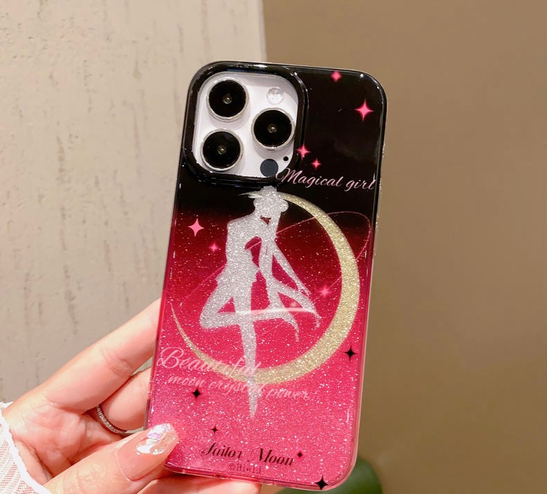 Sailormoon Sailor Moon | Handpaint RedMoon - iPhone Case iPhone 13 14 15 16 Pro Promax KawaiiGiftLand