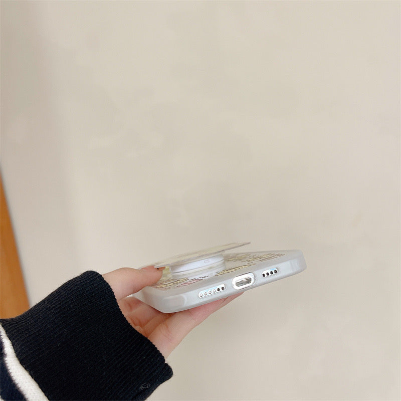 Japanese Cartoon MM PN KP Blu Ray with Big Stand iPhone Case 13 12 11 XS XR Pro Max Plus KawaiiGiftLand