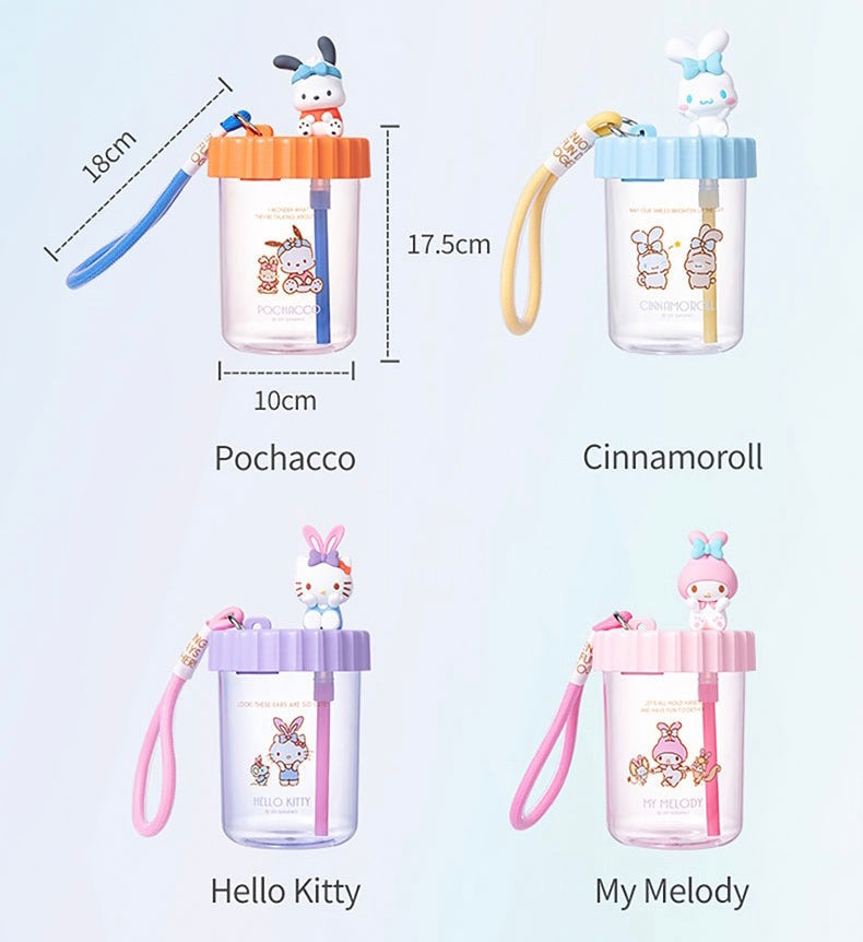 Sanrio 520ml Hand-Rope Sippy Cup Hello Kitty My Melody Cinnamoroll Pochacco - for Cool Drink KawaiiGiftLand