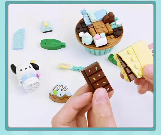 Sanrio Kuromi Dessert Mint Chocolate Cake Building Blocks Toy Collections KawaiiGiftLand
