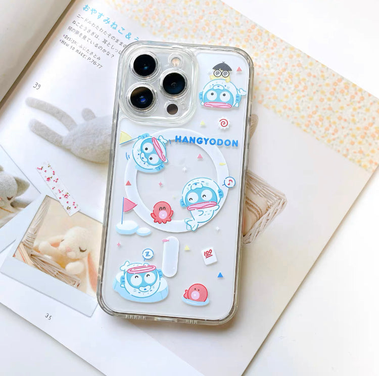 Sanrio Lovely Seal on Ice | Hello Kitty My Melody Kuromi Cinnamoroll Pochacco Hangyodon iPhone Case PLUS SE2 11 12 13 14 15 Pro Promax 12mini 13mini KawaiiGiftLand