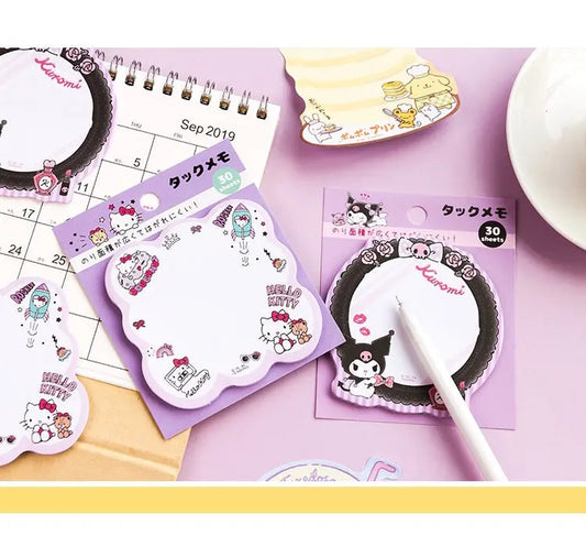 Sanrio Japan Mini Memo Pad | Hello Kitty My Melody Kuromi Little Twin Stars Cinnamoroll Pompompurin Pochacco Keroppi Gudetama Tuxedosam - 30Sheets
