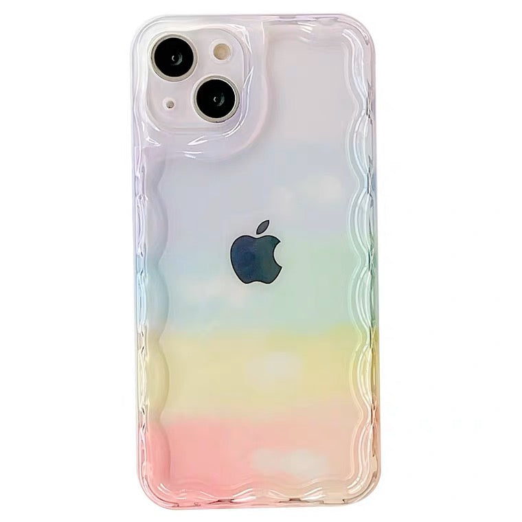 Pastel Rainbow iPhone case Kawaii Lovely Cute iPhone 11 12 13 14 15 Pro Promax KawaiiGiftLand