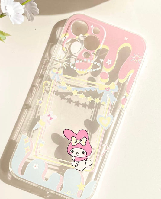 Japanese Cartoon My Melody MM with Dessert Photo Frame iPhone Case 6 7 8 PLUS SE2 XS XR X 11 12 13 14 15 16 Pro Promax 12mini 13mini KawaiiGiftLand
