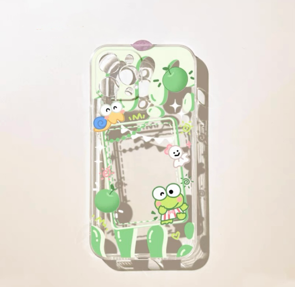 Japanese Cartoon KP Kerokerokeroppi with Dessert Photo Frame iPhone Case 6 7 8 PLUS SE2 XS XR X 11 12 13 14 15 16 Pro Promax 12mini 13mini KawaiiGiftLand