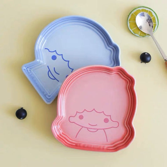 Sanrio Little Twin Stars Cut Plate Japanese Style - A Pair Set 2 Pieces KawaiiGiftLand
