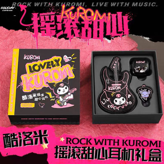 Sanrio Rock with Kuromi Bluetooth Earphones - Black & Pink KawaiiGiftLand