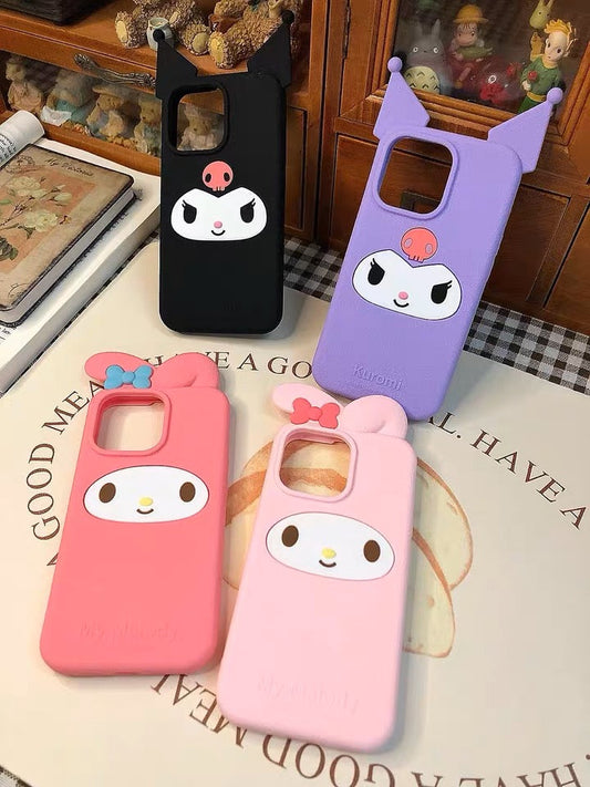 Sanrio My Melody Kuromi Silicone iPhone Case iPhone 12 13 14 15 16 Pro Promax KawaiiGiftLand