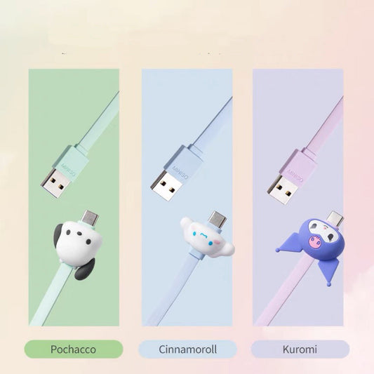Miniso Sanrio Kuromi Cinnamoroll Pochacco 3A Fast Charging Type-C Data Cable KawaiiGiftLand