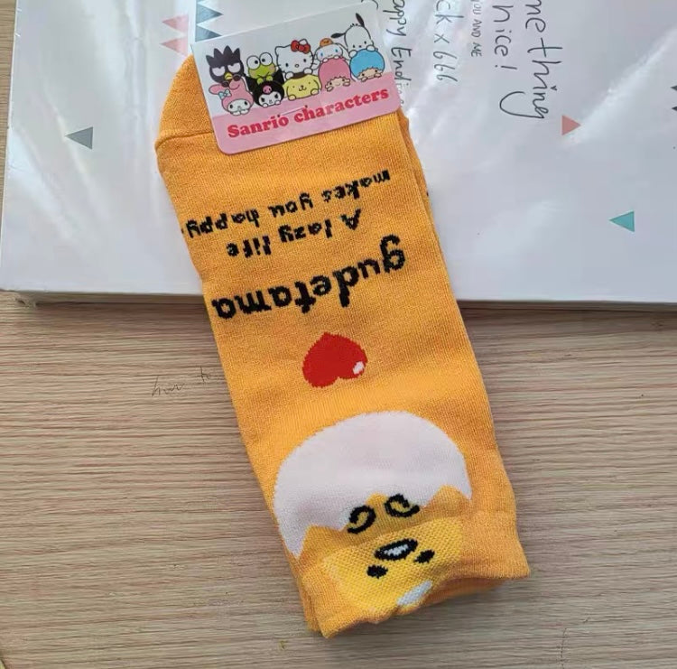Sanrio Korea Socks | Hello Kitty My Melody Kuromi Cinnamoroll Pompompurin Pochacco KeroKeroKeroppi Gudetama - Female Socks KawaiiGiftLand
