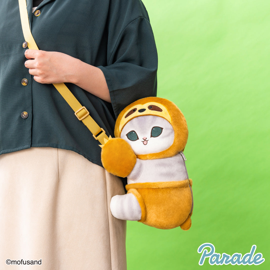 Japan Mofusand | Mofusand Cat in Purple Koala and Orange Sloth Costume Plush Doll Cross Body Bag - Kawaii items Room Decoration Doll